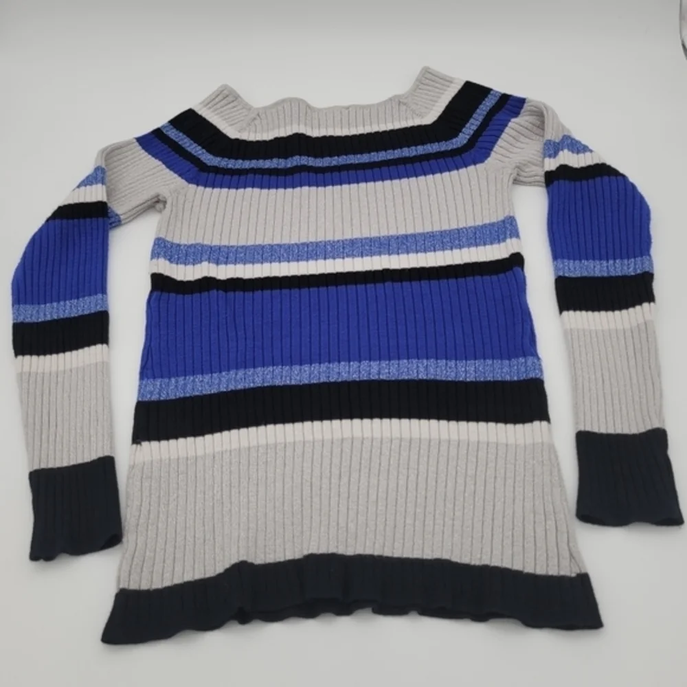 INC‎ Vibrant andMetallic Long Sleeve Sweater Block Colar Sz L